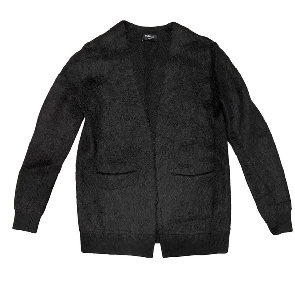 NWOT TALULA x ARITZIA Mohair Merino Wool Blend Black Open Pocket Cardigan XXS - Picture 2 of 16